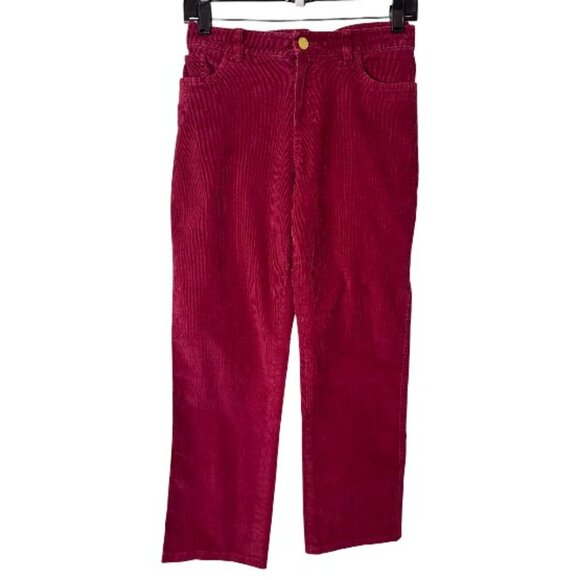 346 Brooks Brothers magenta Natalie fit corduroy straight leg pants size 10 - Picture 2 of 5